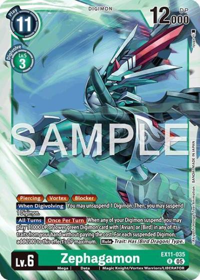 Zephagamon EX11-035 R Dawn of Liberator Digimon card