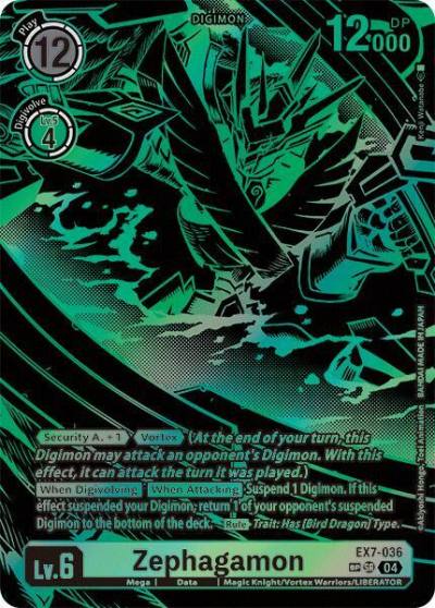 Zephagamon Textured EX7-036 SR Digimon LIBERATOR Digimon card