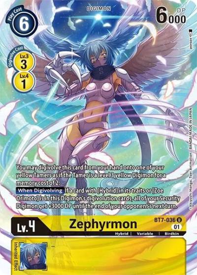 Zephyrmon Alternate Art BT7-036 U Dimensional Phase Digimon card