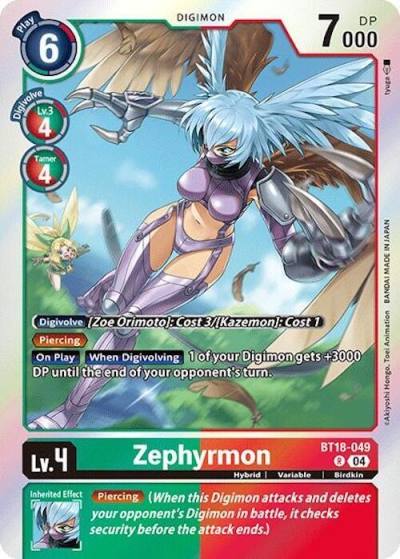 Zephyrmon BT18-049 R Release Special Booster 2.0 Digimon card