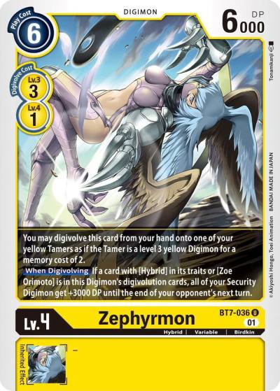 Zephyrmon BT7-036 U Next Adventure Digimon card