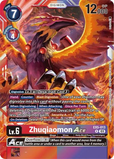 Zhuqiaomon ACE EX5-013 R Animal Colosseum Digimon card