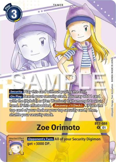 Zoe Orimoto Premium Heroines Set BT7-088 R Next Adventure Digimon card