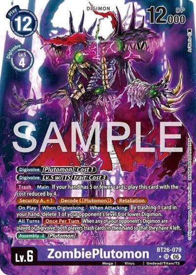 ZombiePlutomon Alternate Art BT26-079 SR Timeless Bonds Digimon card