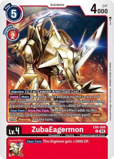 ZubaEagermon EX6-008 C Infernal Ascension Digimon card