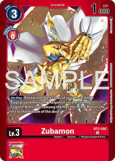 Zubamon BT3-008 U Limited Card Pack -Billion Bullet- Digimon card
