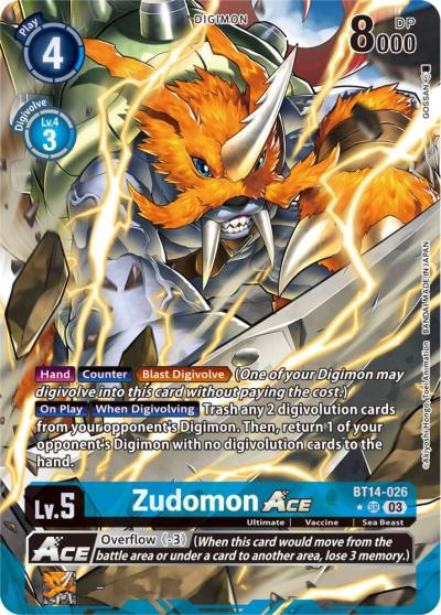 Zudomon ACE Alternate Art BT14-026 SR Blast Ace Digimon card