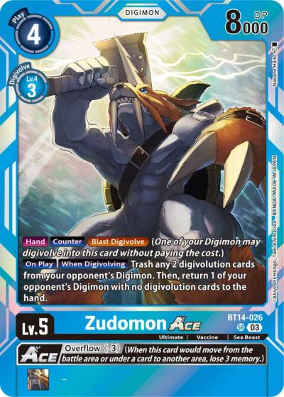 Zudomon ACE BT14-026 SR Blast Ace Digimon card