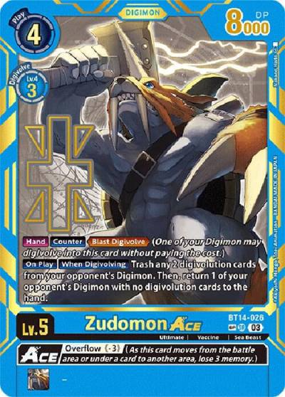 Zudomon ACE Special Rare BT14-026 SP Exceed Apocalypse Digimon card