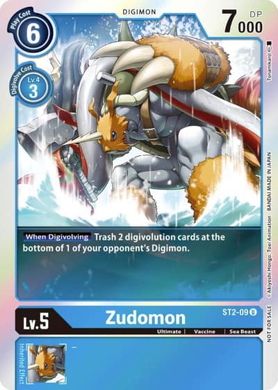 Zudomon (Official Tournament Pack Vol. 6) ST2-09 U Starter Deck 02: Cocytus Blue Digimon card