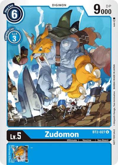 Zudomon Official Tournament Pack Vol3 BT2-027 U Release Special Booster 1.0 Digimon card
